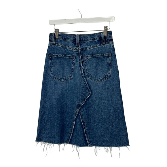 FRAME DENIM WOMENS SIZE 25 DECONSTRUCTED JEAN SKIRT BLUE NEW - Picture 4 of 13